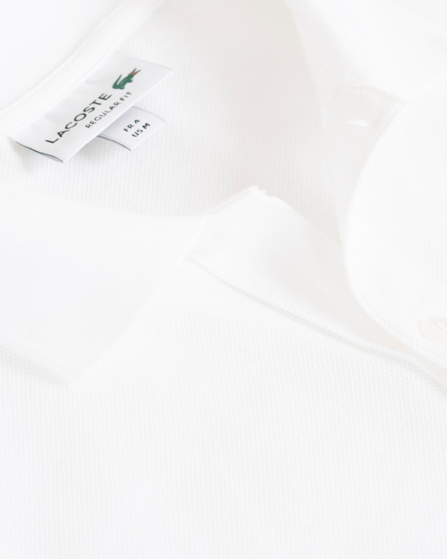 Homme | Polos | Lacoste | Palm Crocodile Poloshirt Regular Fit White
