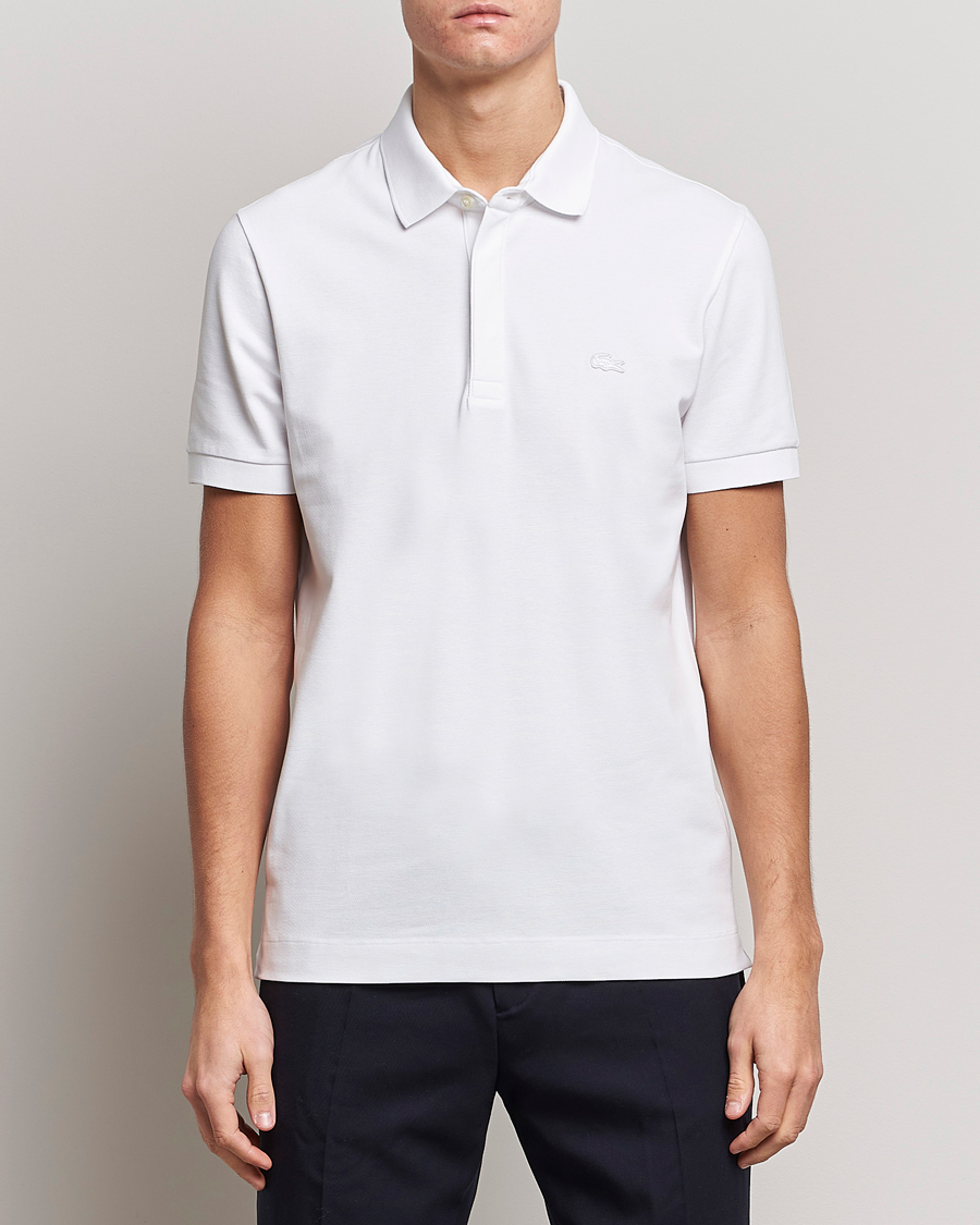 Homme | Polos | Lacoste | Regular Fit Tonal Crocodile Poloshirt White