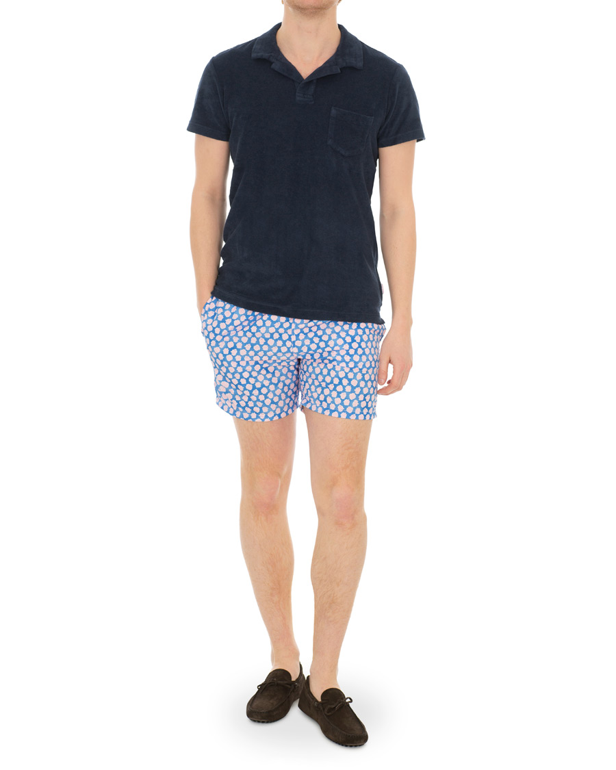 Heren | Zwembroek | Barba Napoli | Coral Print Swim Shorts Medium Blue