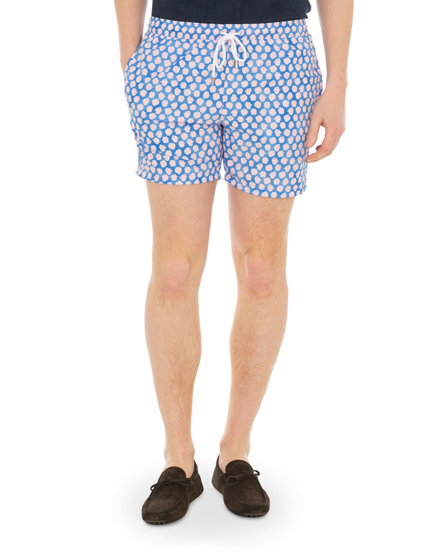 Heren | Zwembroek | Barba Napoli | Coral Print Swim Shorts Medium Blue