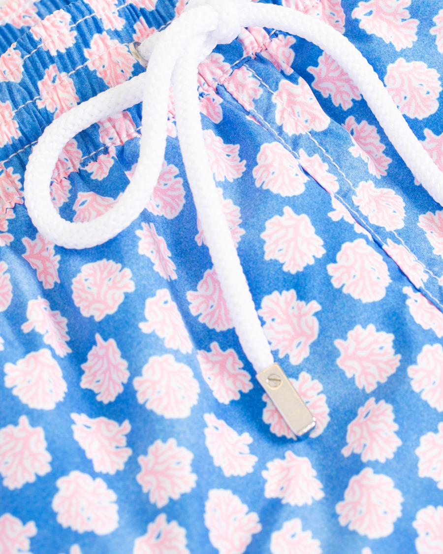 Heren | Zwembroek | Barba Napoli | Coral Print Swim Shorts Medium Blue