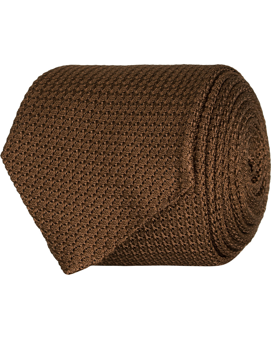 Homme | Amanda Christensen Silk Grenadine 8 cm Tie Brown | Amanda Christensen | Silk Grenadine 8 cm Tie Brown