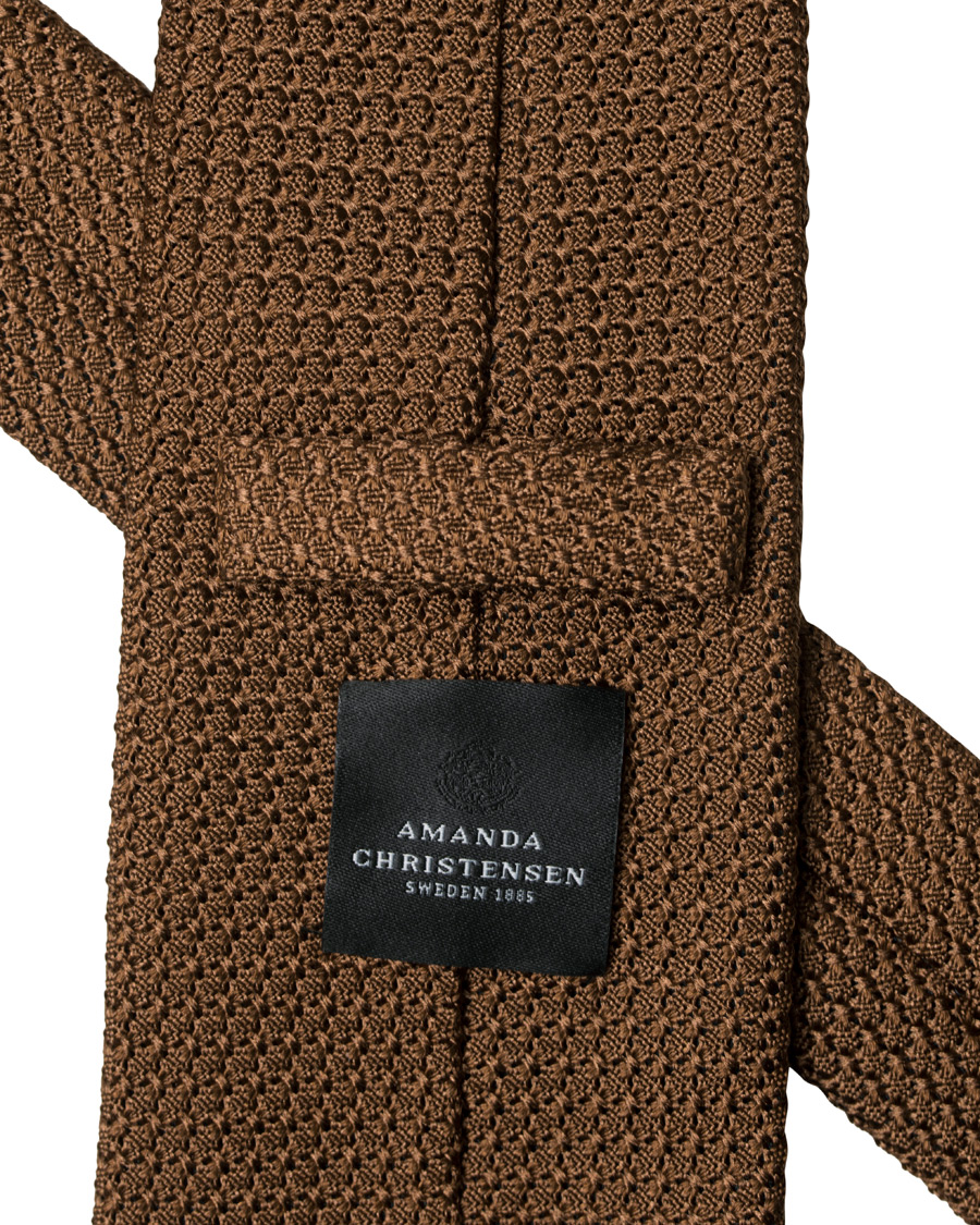 Homme | Amanda Christensen Silk Grenadine 8 cm Tie Brown | Amanda Christensen | Silk Grenadine 8 cm Tie Brown