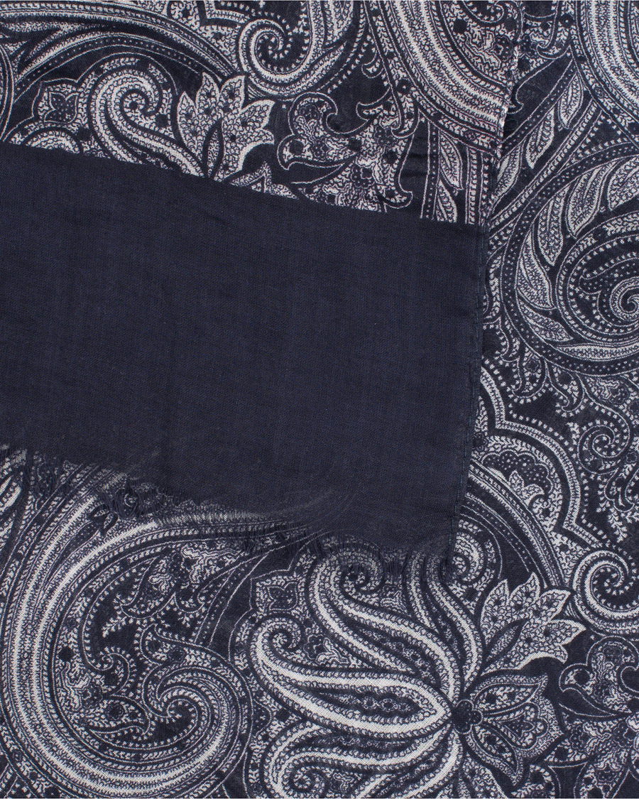 Homme | Amanda Christensen Cotton Voile Printed Paisley Scarf Navy | Amanda Christensen | Cotton Voile Printed Paisley Scarf Navy