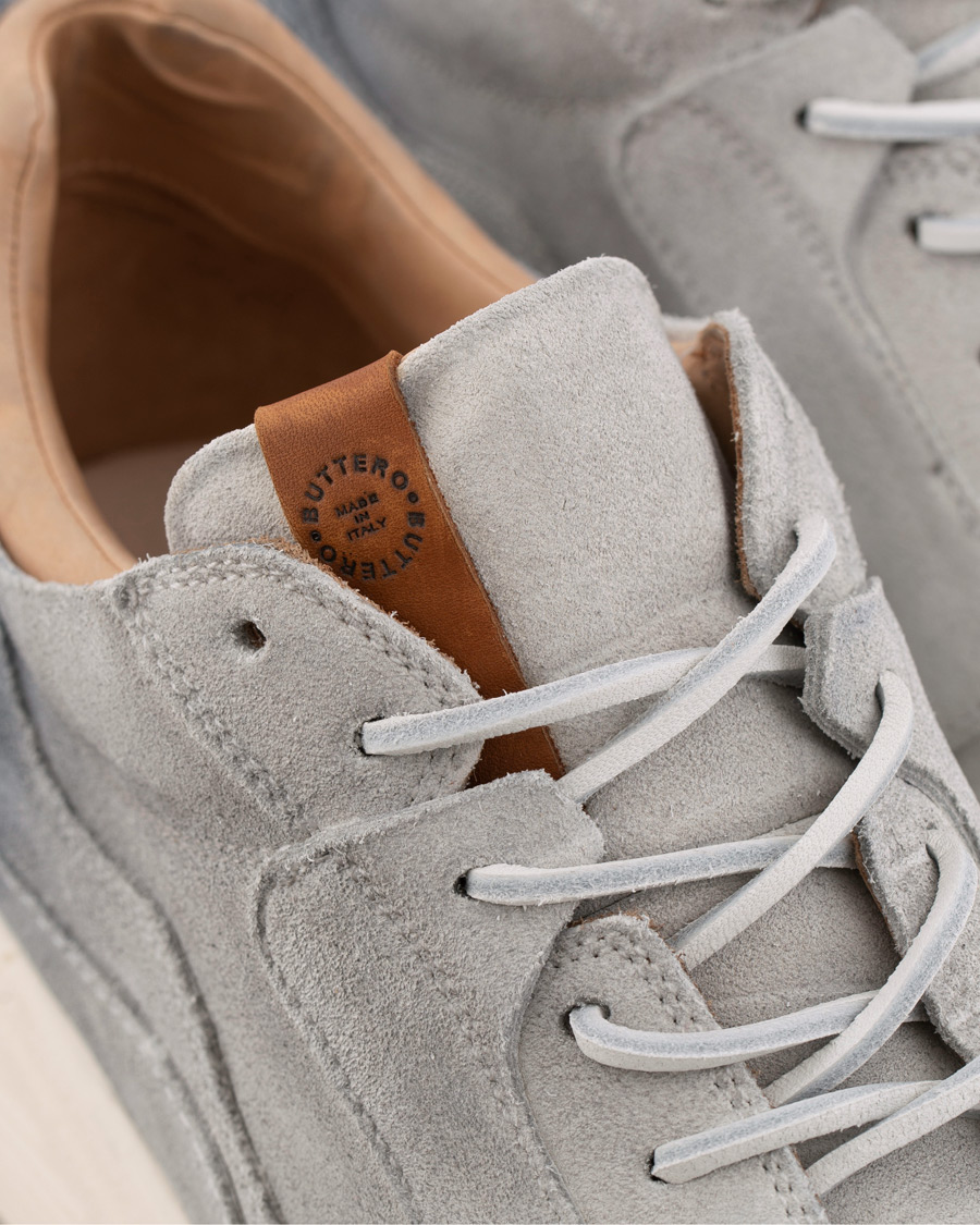 Heren | Buttero Vinci Vintage Running Suede Sneaker Bianco | Buttero | Vinci Vintage Running Suede Sneaker Bianco