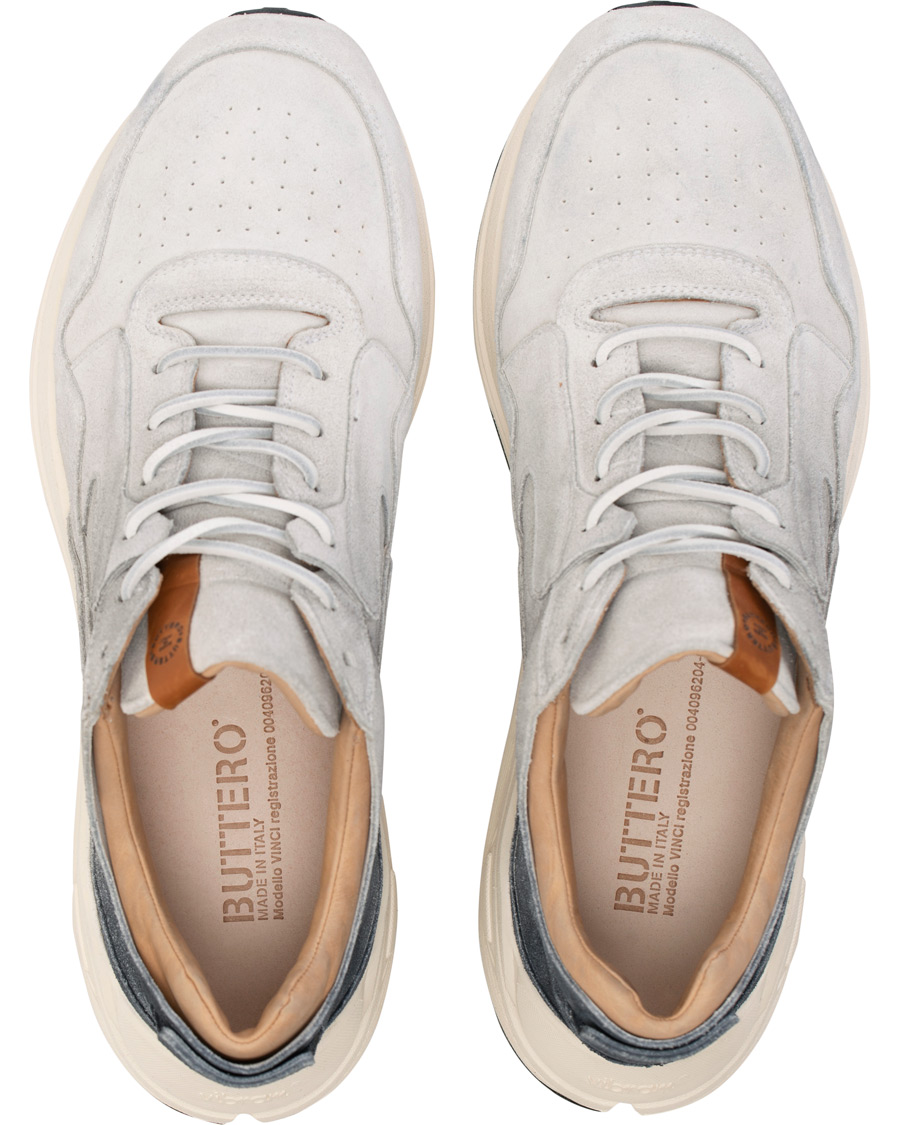 Heren | Buttero Vinci Vintage Running Suede Sneaker Bianco | Buttero | Vinci Vintage Running Suede Sneaker Bianco