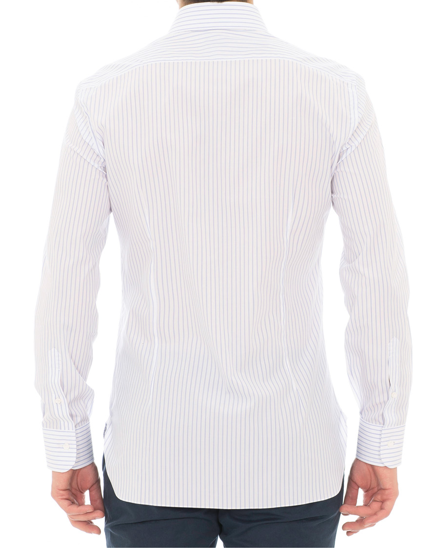 Homme | Chemises | Barba Napoli | Napoli Slim Fit Classic Stripe Shirt White/Blue