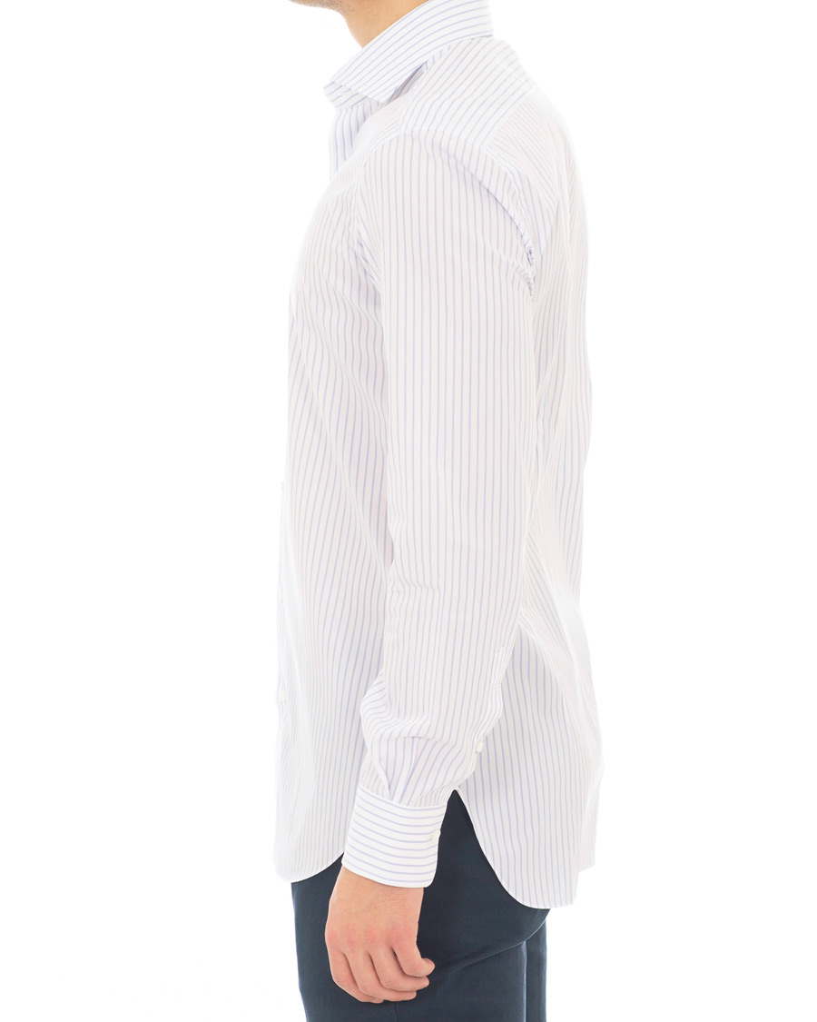 Homme | Chemises | Barba Napoli | Napoli Slim Fit Classic Stripe Shirt White/Blue