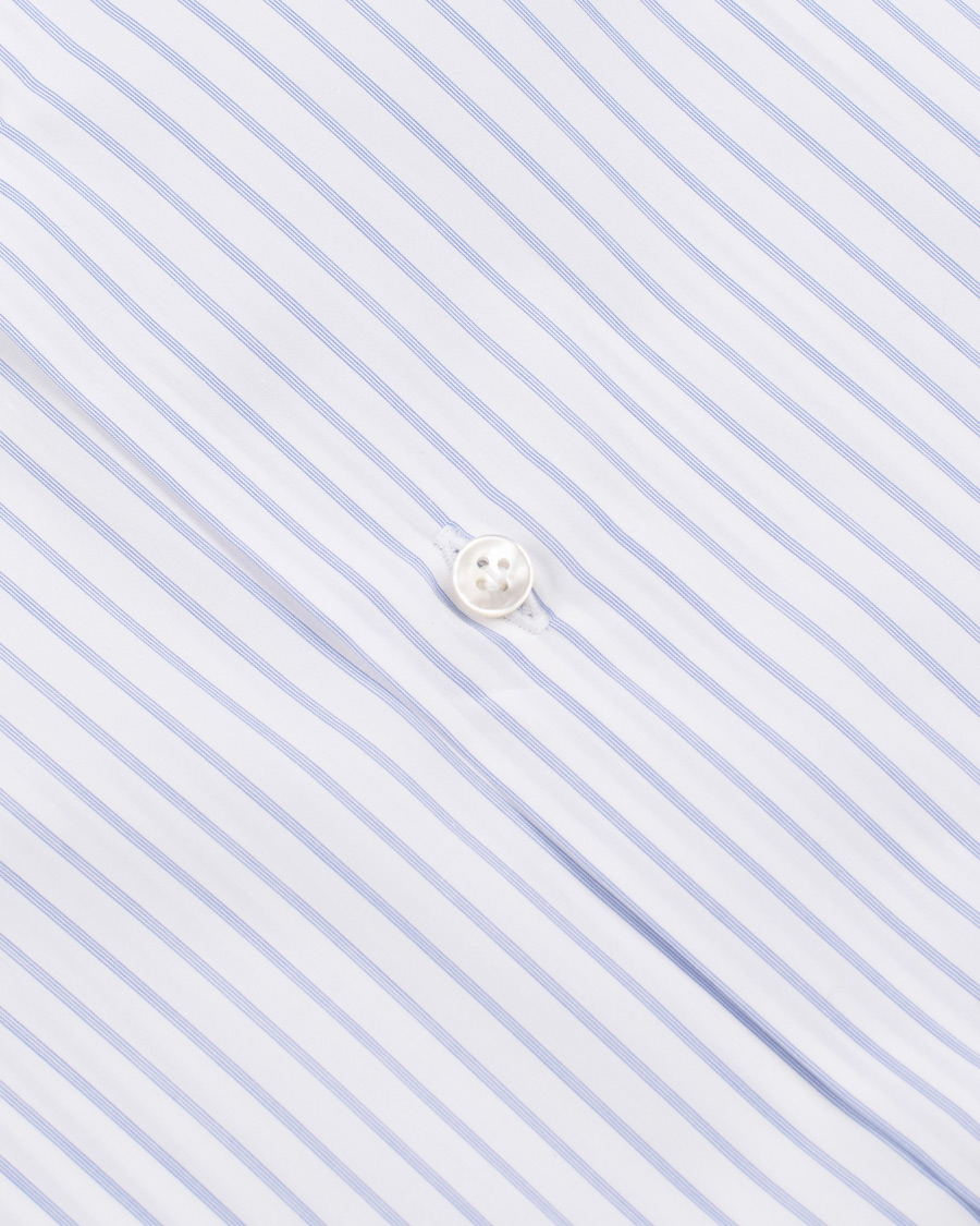 Homme | Chemises | Barba Napoli | Napoli Slim Fit Classic Stripe Shirt White/Blue
