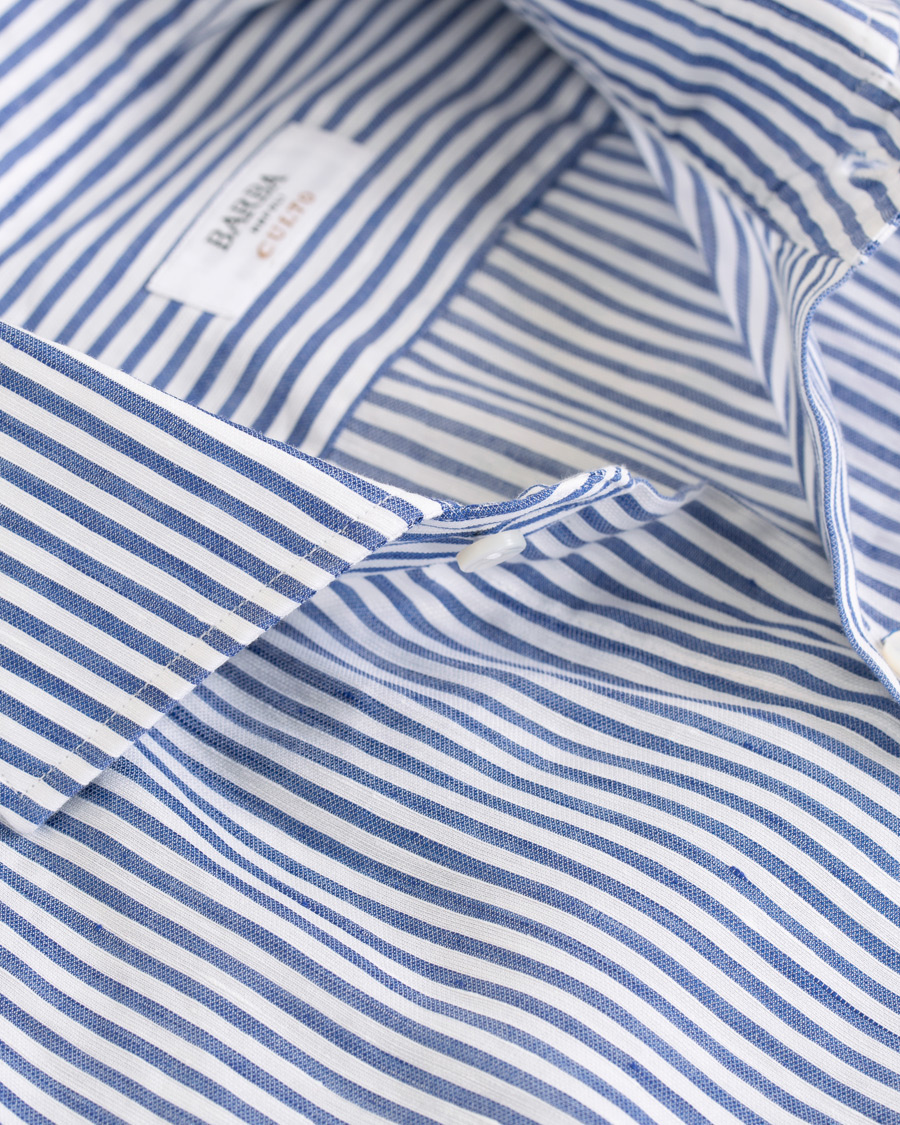Heren | Overhemden | Barba Napoli | Culto Slim Fit Striped Shirt Blue