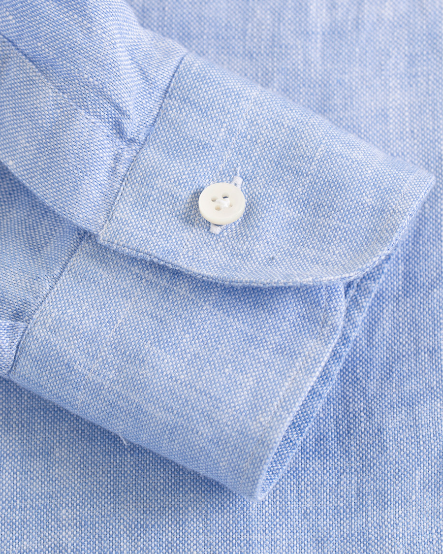 Heren | Overhemden | Barba Napoli | Culto Slim Fit Linen Shirt Blue