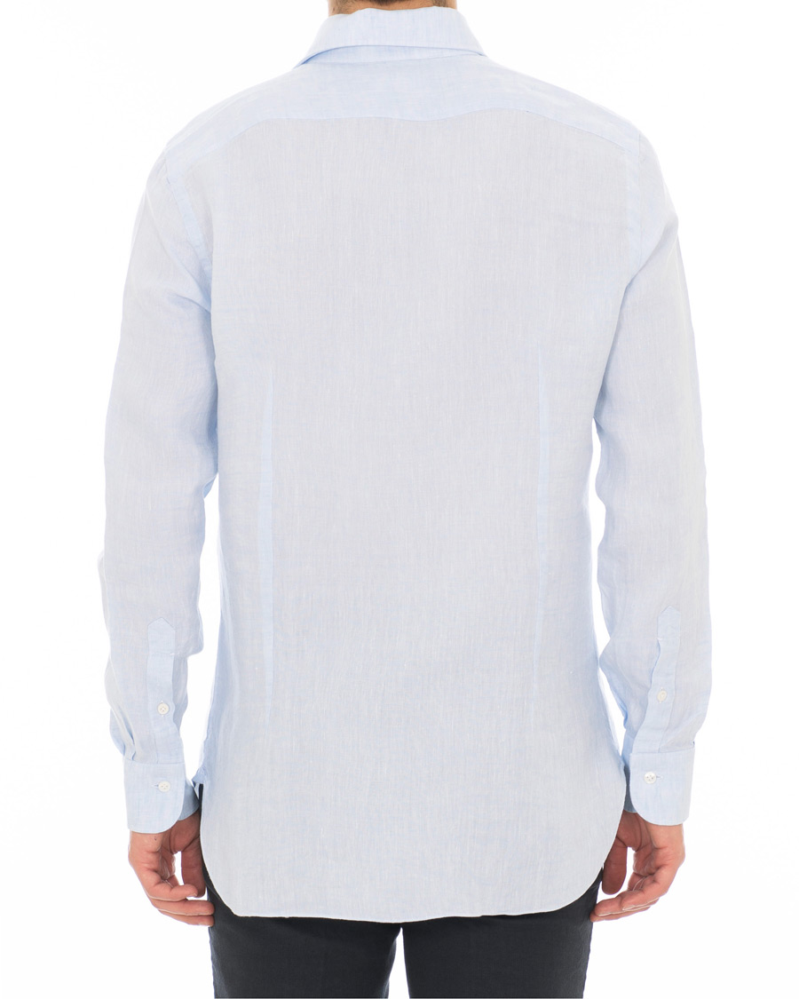 Homme | Chemises | Barba Napoli | Culto Slim Fit Linen Shirt Light Blue