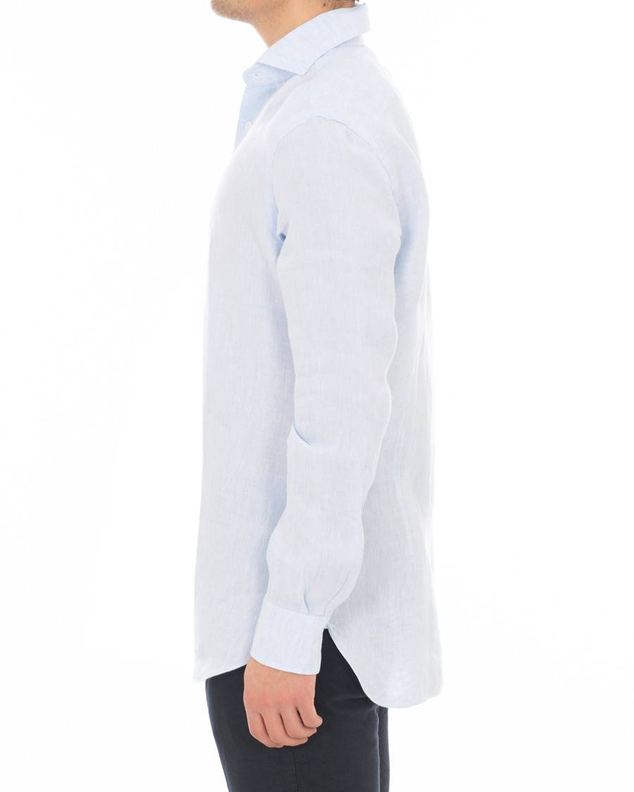 Homme | Chemises | Barba Napoli | Culto Slim Fit Linen Shirt Light Blue
