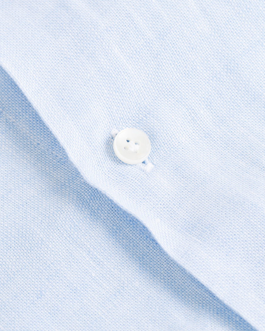 Homme | Chemises | Barba Napoli | Culto Slim Fit Linen Shirt Light Blue