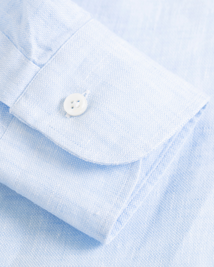 Homme | Chemises | Barba Napoli | Culto Slim Fit Linen Shirt Light Blue