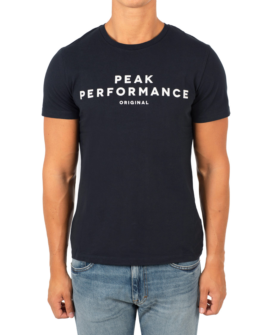 Homme | T-shirts | Peak Performance | Logo Crew Neck Tee Marine Blue