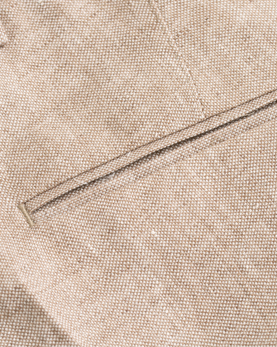 Homme | Pantalons | Oscar Jacobson | Diego Linen Trousers Beige