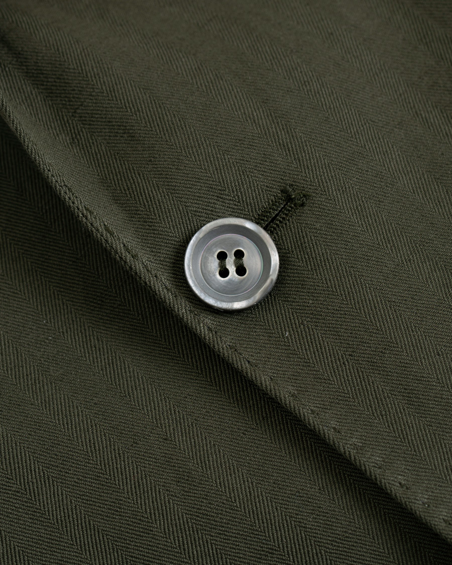 Homme | Blazers | Oscar Jacobson | Einar Cotton/Linen Herringbone Blazer Olive