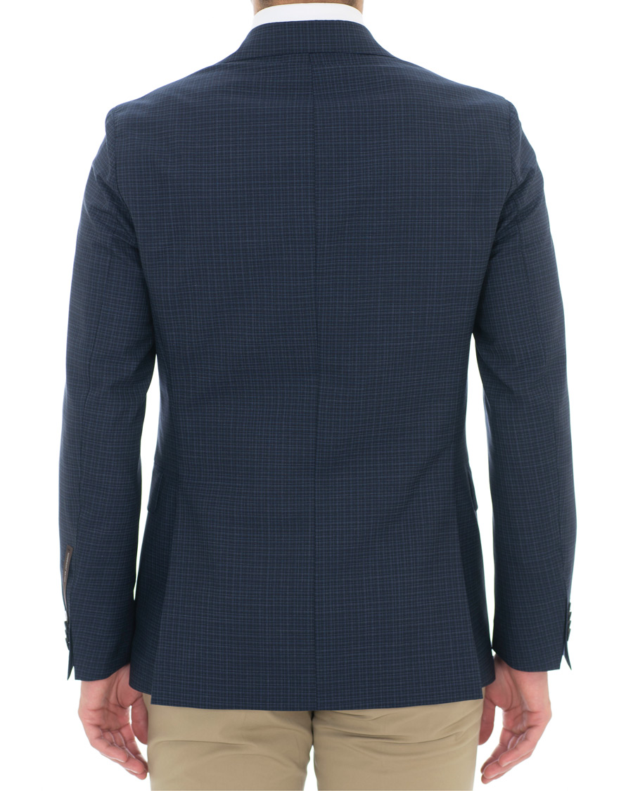 Homme | Blazers | Oscar Jacobson | Ego Wool Mini Check Blazer Navy