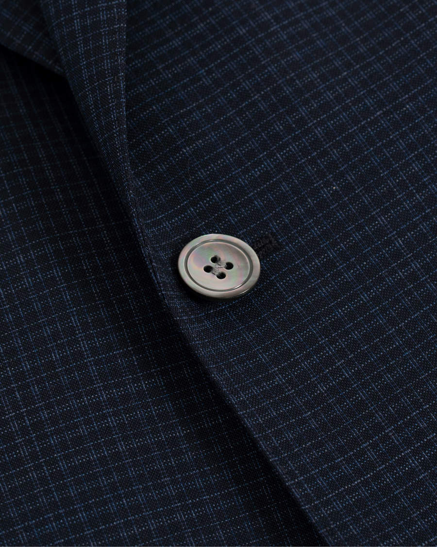 Homme | Blazers | Oscar Jacobson | Ego Wool Mini Check Blazer Navy