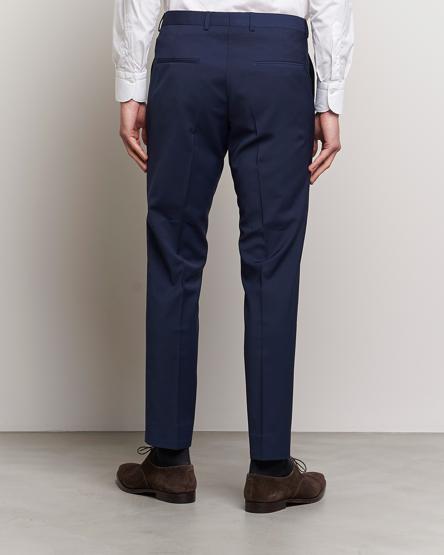 Homme | Pantalons | Oscar Jacobson | Denz Wool Stretch Trousers Blue