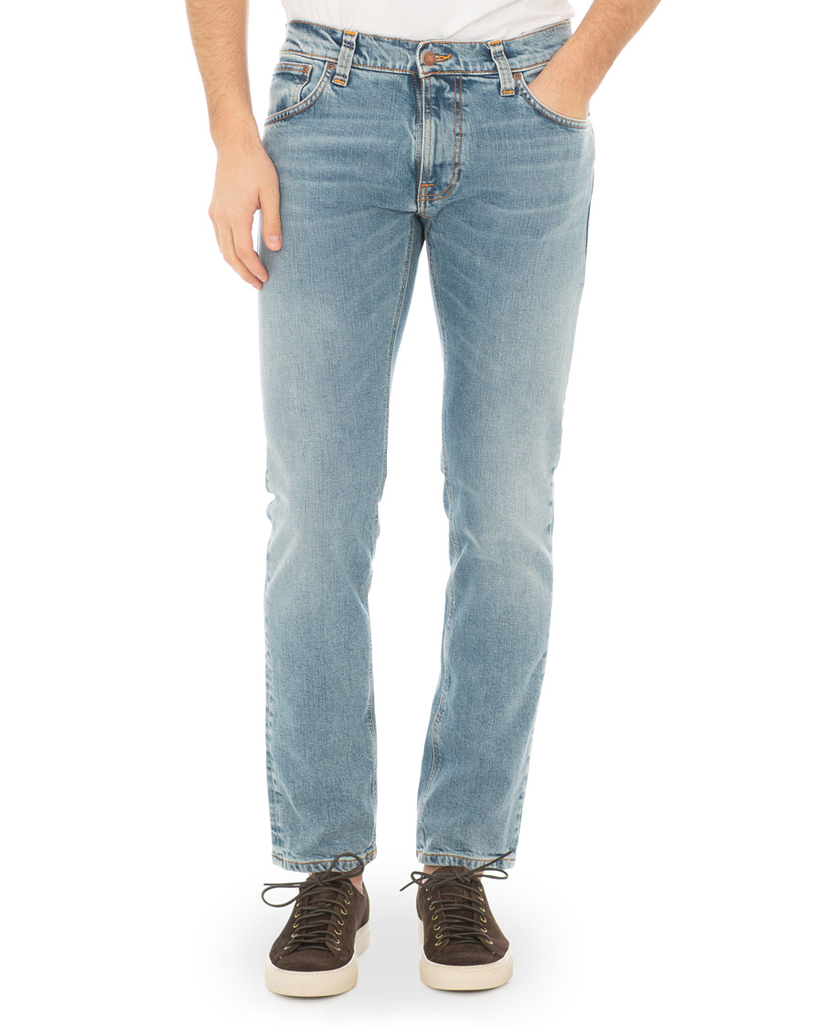 Homme | Jeans | Nudie Jeans | Thin Finn Organic Jeans Light Blue Comfort