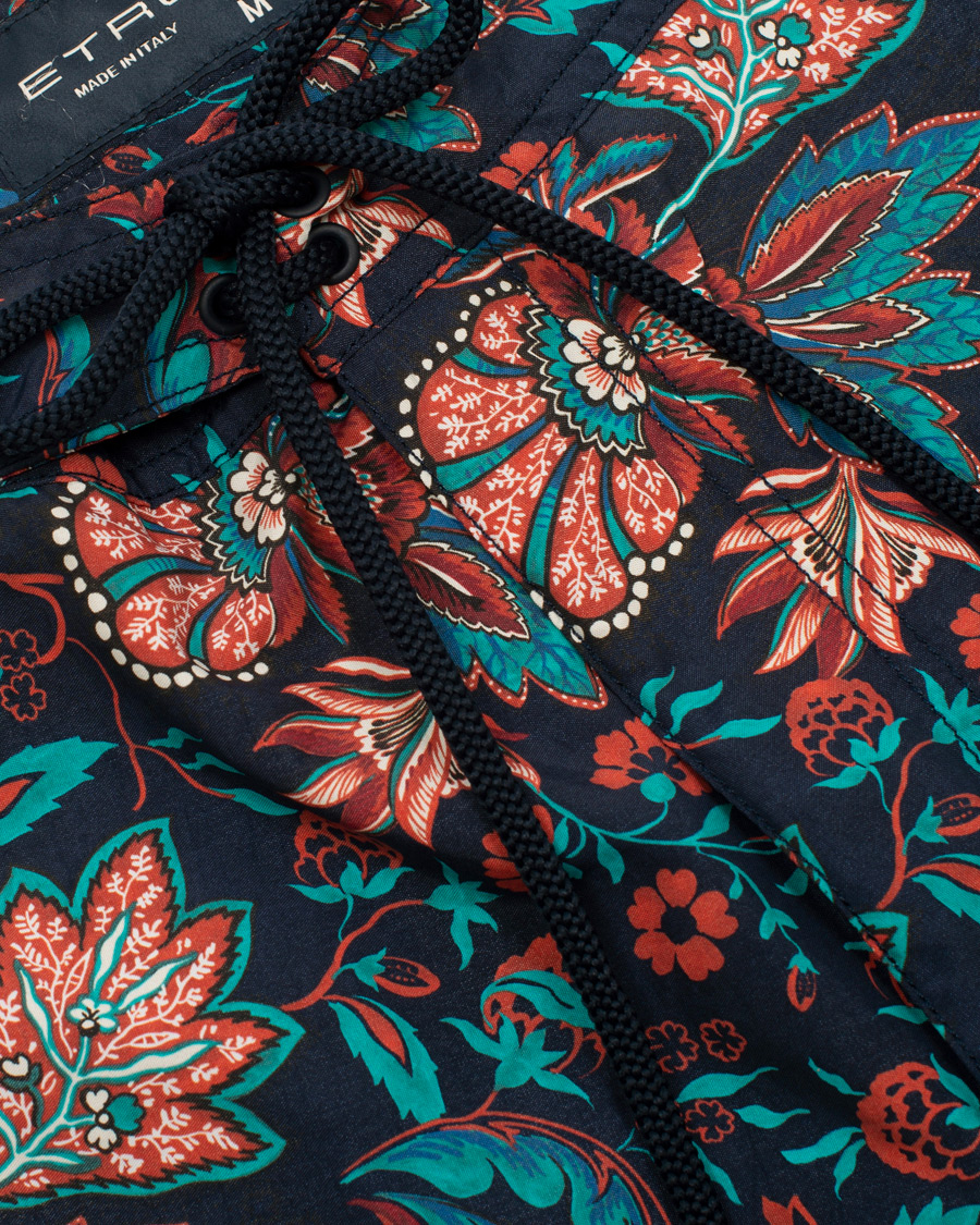 Homme | Maillots De Bain | Etro | Long Island Flower Swim Trunk Dark Blue