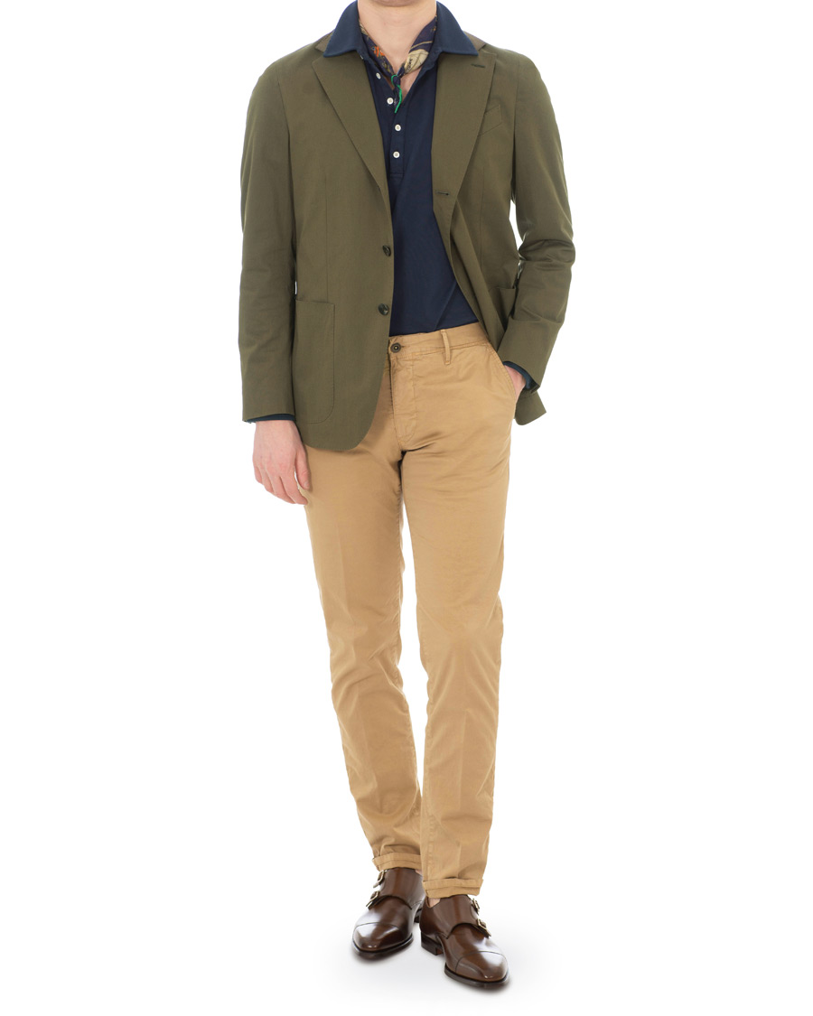 Homme | Blazers | Caruso | Cotton Stretch Blazer Olive Green
