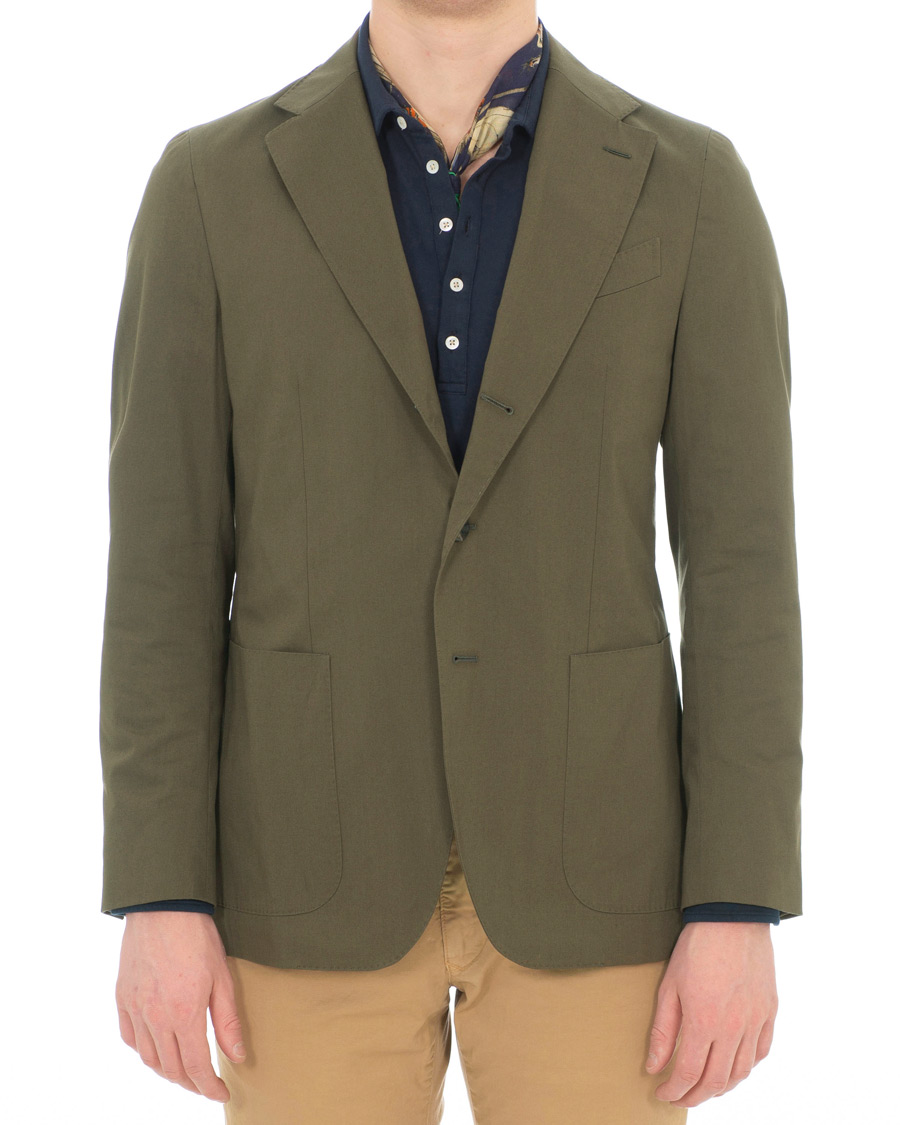 Homme | Blazers | Caruso | Cotton Stretch Blazer Olive Green