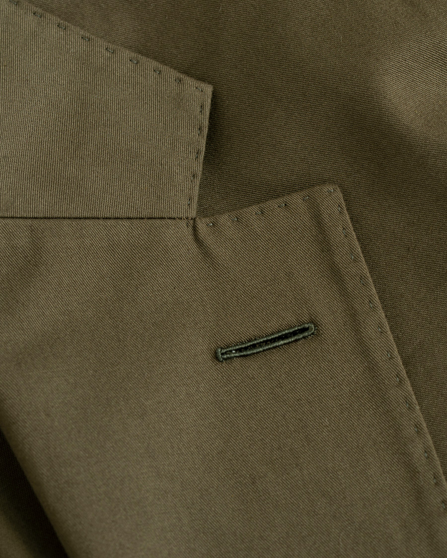 Homme | Blazers | Caruso | Cotton Stretch Blazer Olive Green