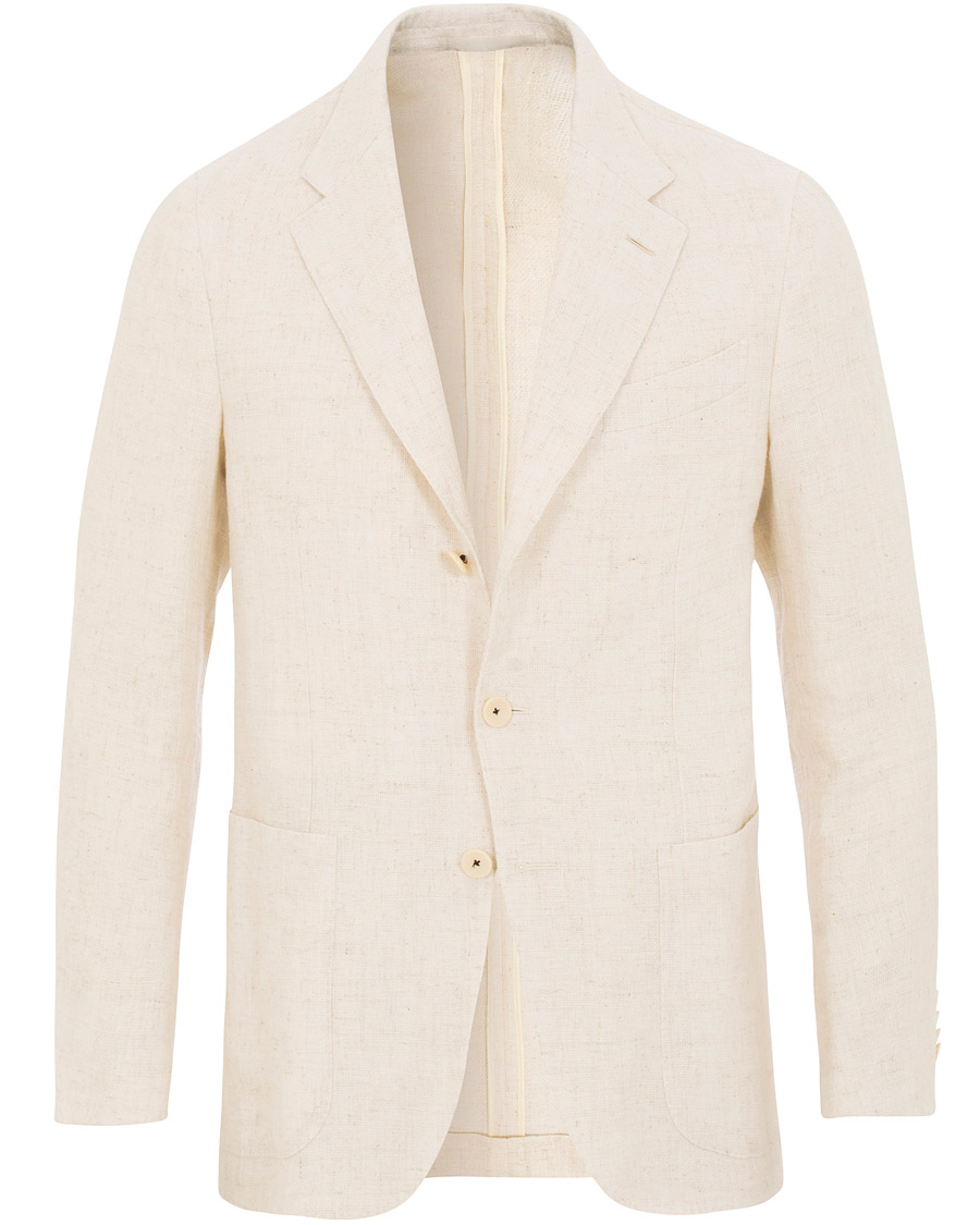 Homme | Blazers | Caruso | Butterfly Cotton/Linen Blazer White