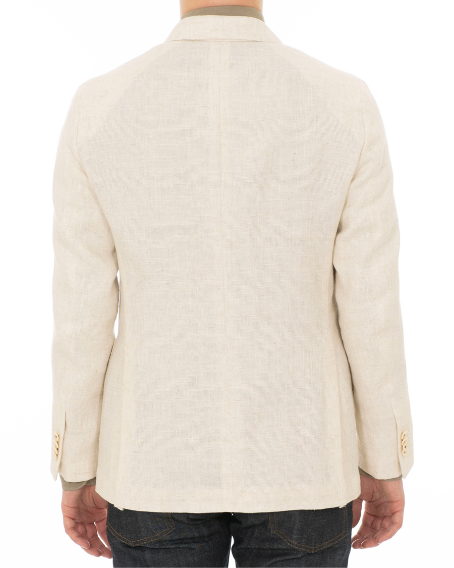 Homme | Blazers | Caruso | Butterfly Cotton/Linen Blazer White