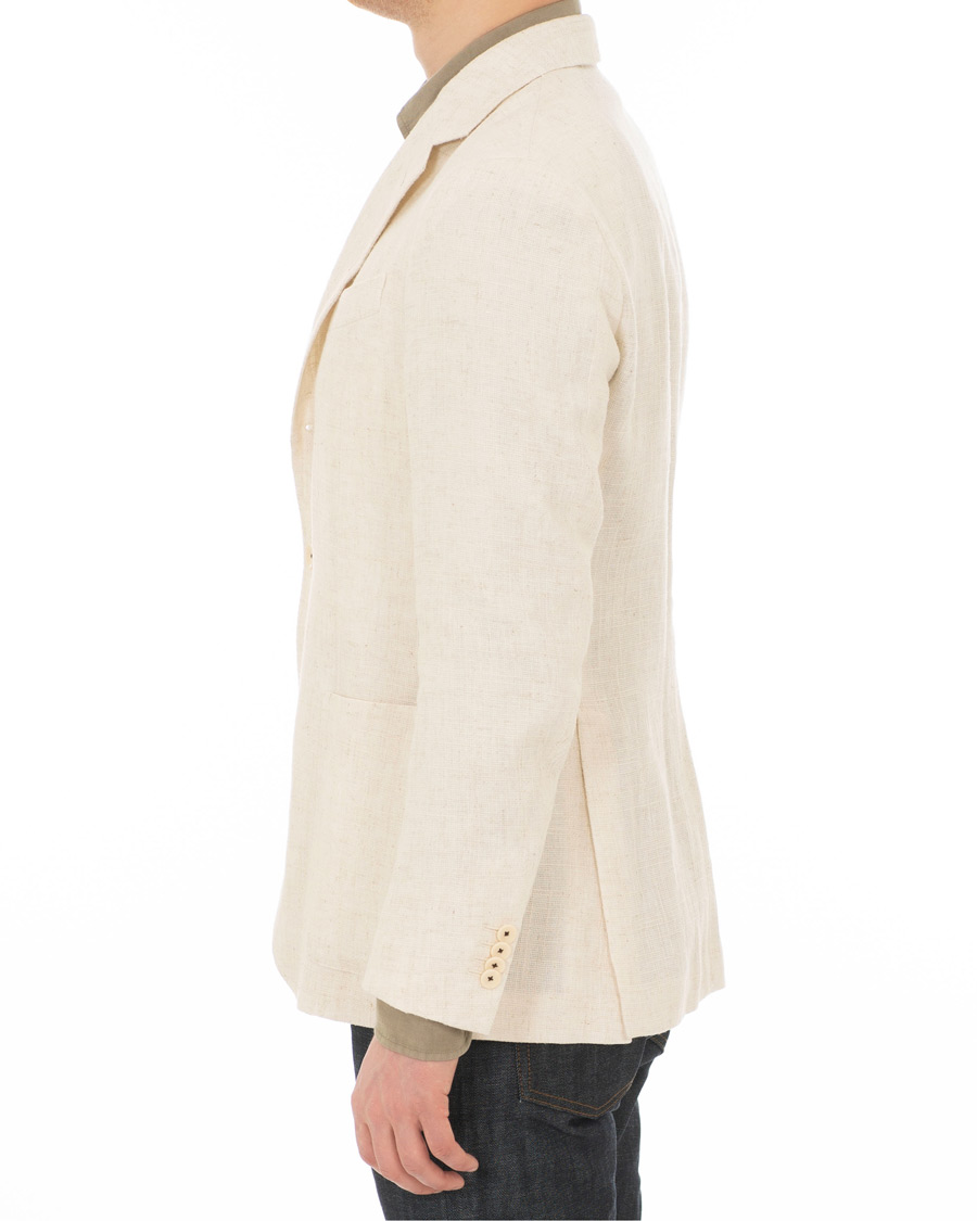 Homme | Blazers | Caruso | Butterfly Cotton/Linen Blazer White