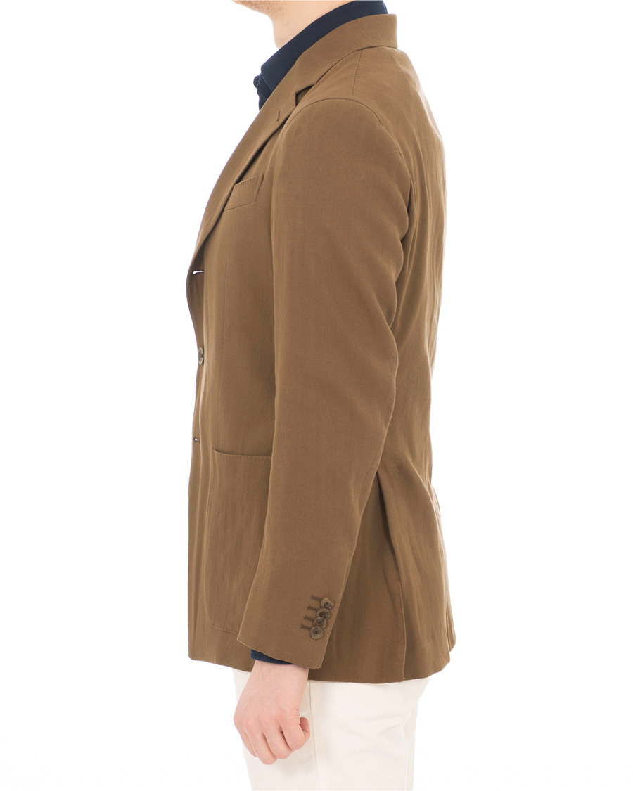 Homme | Blazers | Caruso | Butterfly Herringbone Cotton Blazer Medium Brown