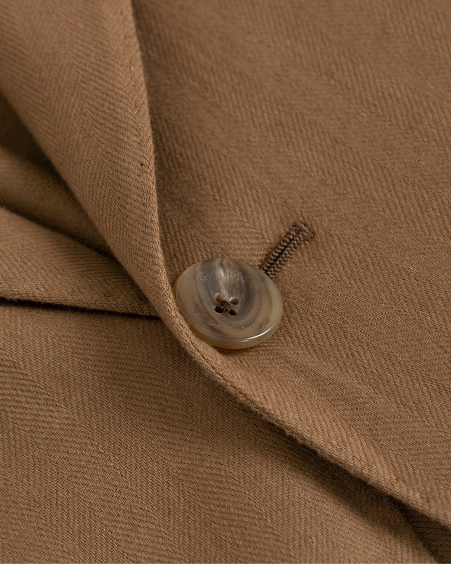 Homme | Blazers | Caruso | Butterfly Herringbone Cotton Blazer Medium Brown