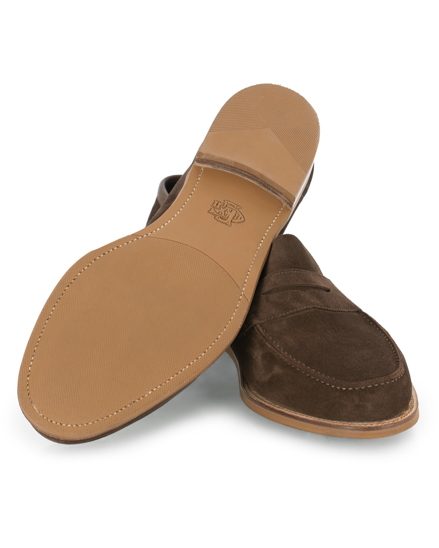 Homme | Edward Green Duke Unlined Penny Loafer Mocha Suede | Edward Green | Duke Unlined Penny Loafer Mocha Suede
