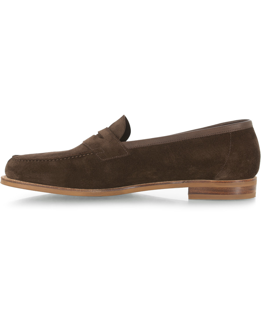 Homme | Edward Green Duke Unlined Penny Loafer Mocha Suede | Edward Green | Duke Unlined Penny Loafer Mocha Suede