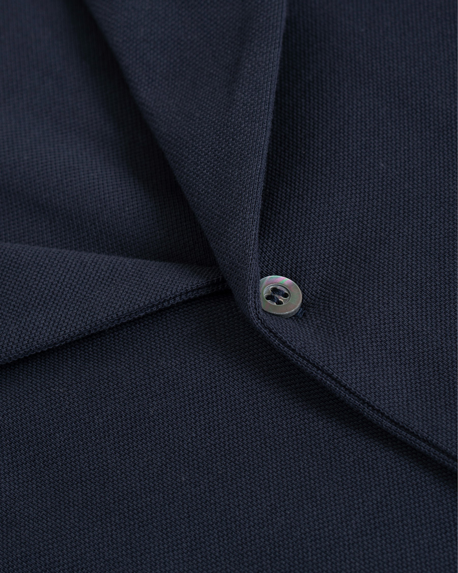Homme | Chemises | Sunspel | Short Sleeve Pique Shirt Navy