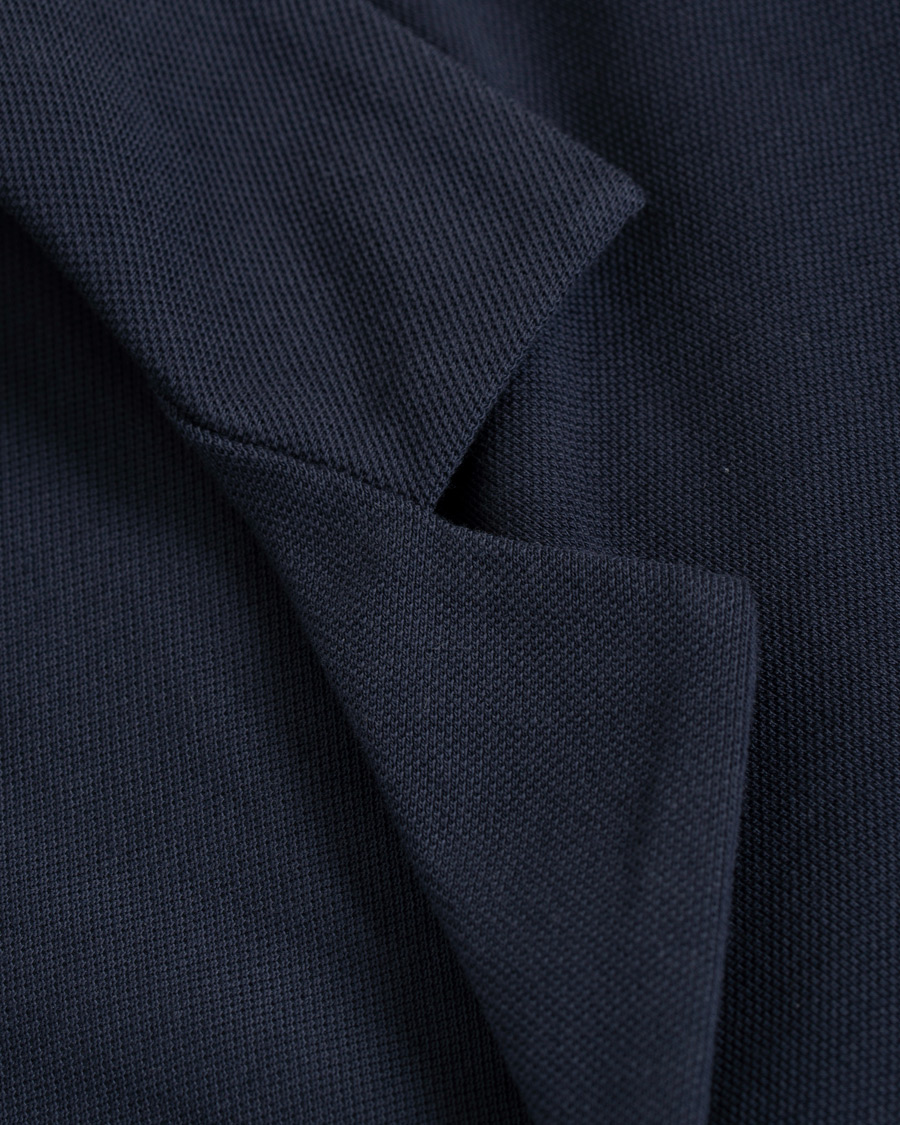 Homme | Chemises | Sunspel | Short Sleeve Pique Shirt Navy