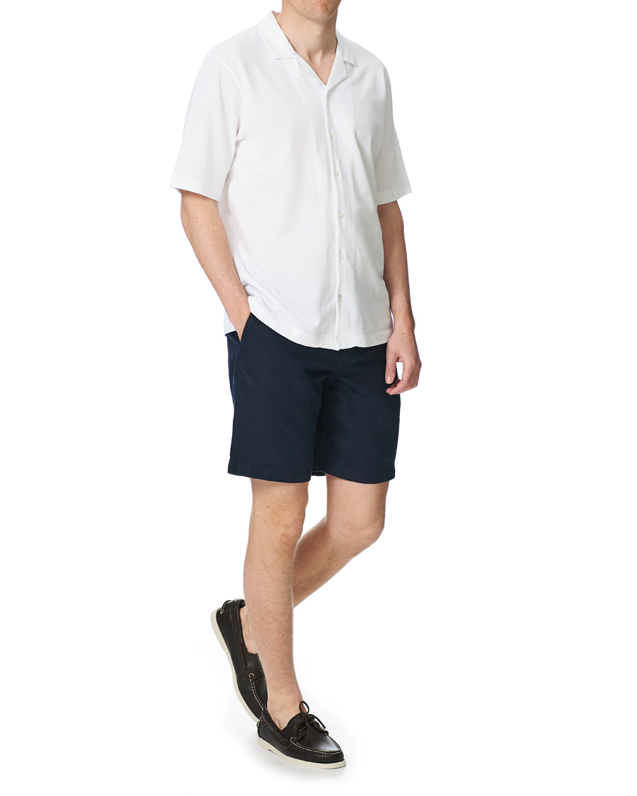Homme | Chemises | Sunspel | Short Sleeve Pique Shirt White