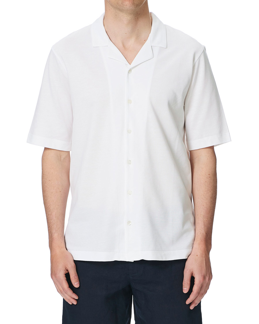 Homme | Chemises | Sunspel | Short Sleeve Pique Shirt White