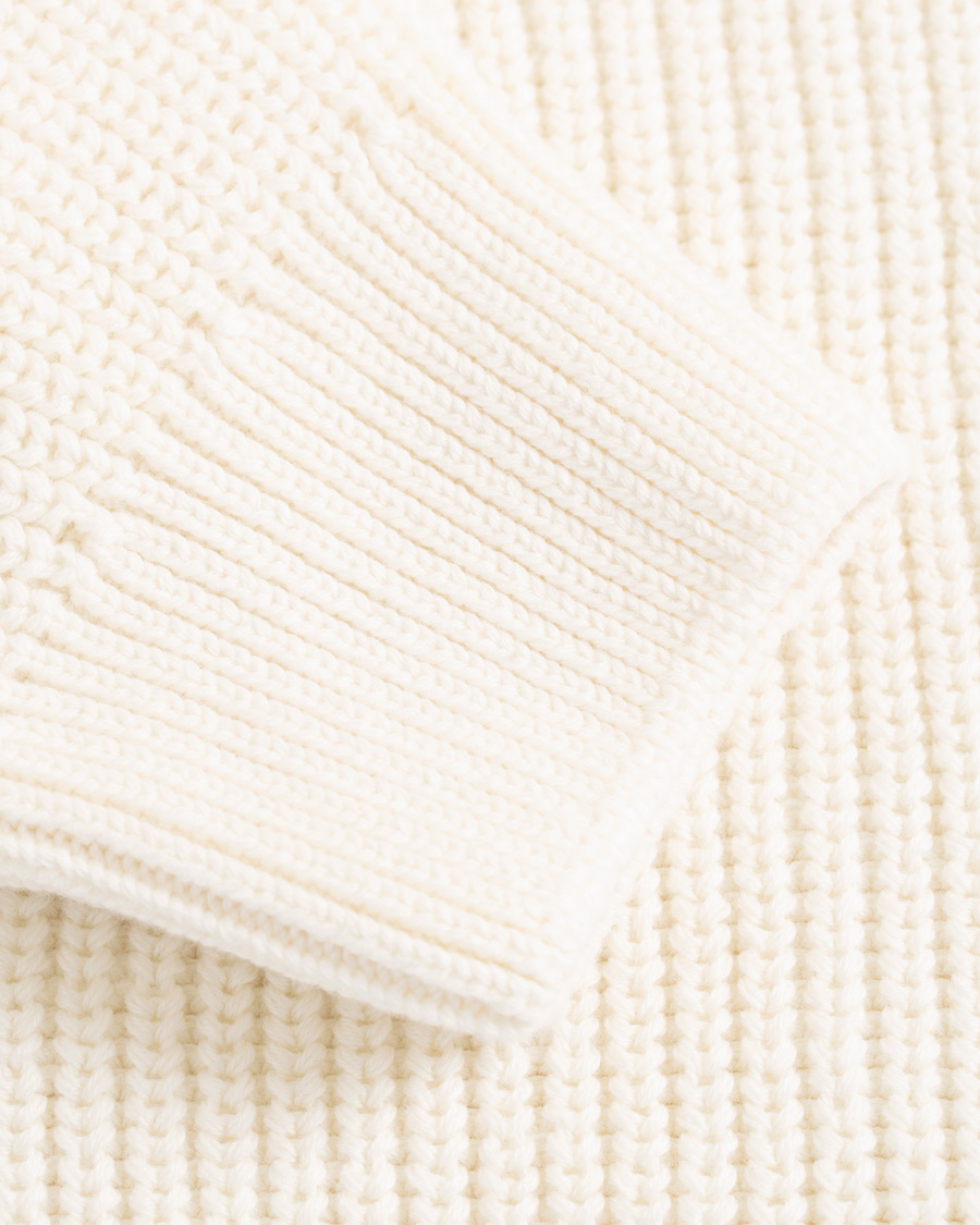 Homme | Pulls Et Tricots | Sunspel | Long Sleeve Rib Crew Neck Sweater Off White