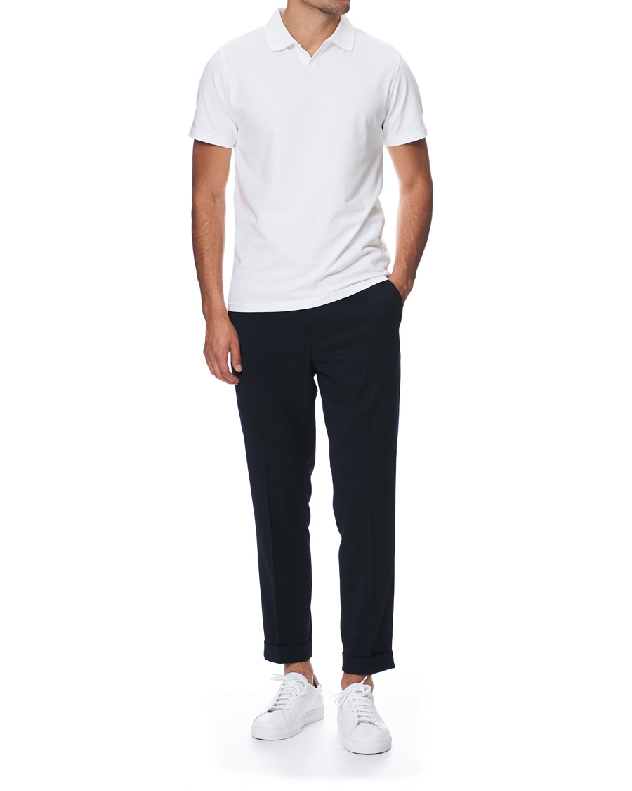 Homme | Polos | Filippa K | Soft Lycra Polo T-Shirt White