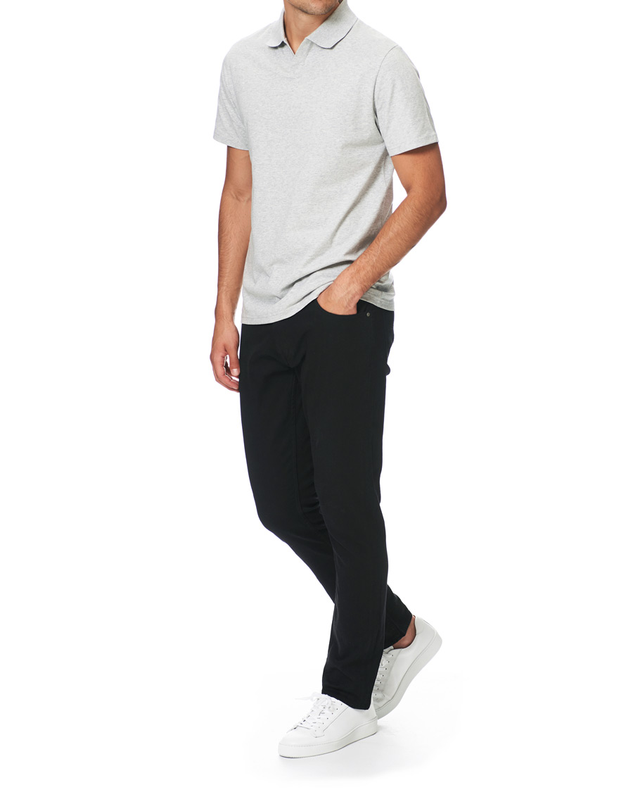 Homme | Polos | Filippa K | Soft Lycra Polo T-Shirt Light Grey Melange