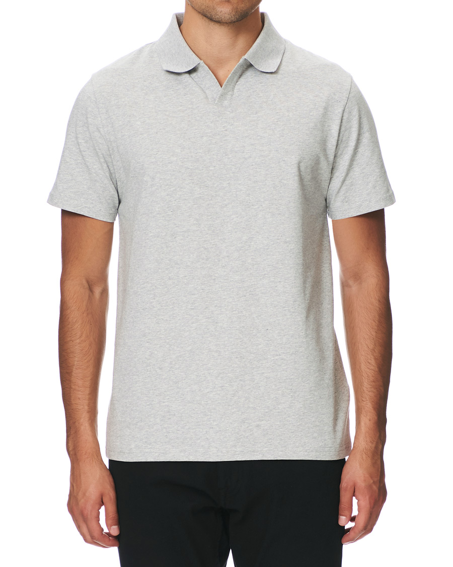 Homme | Polos | Filippa K | Soft Lycra Polo T-Shirt Light Grey Melange