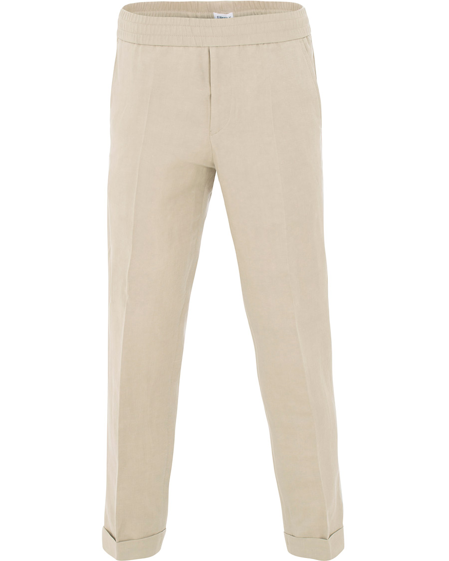 Heren | Broeken | Filippa K | Terry Cropped Linen Slacks Khaki