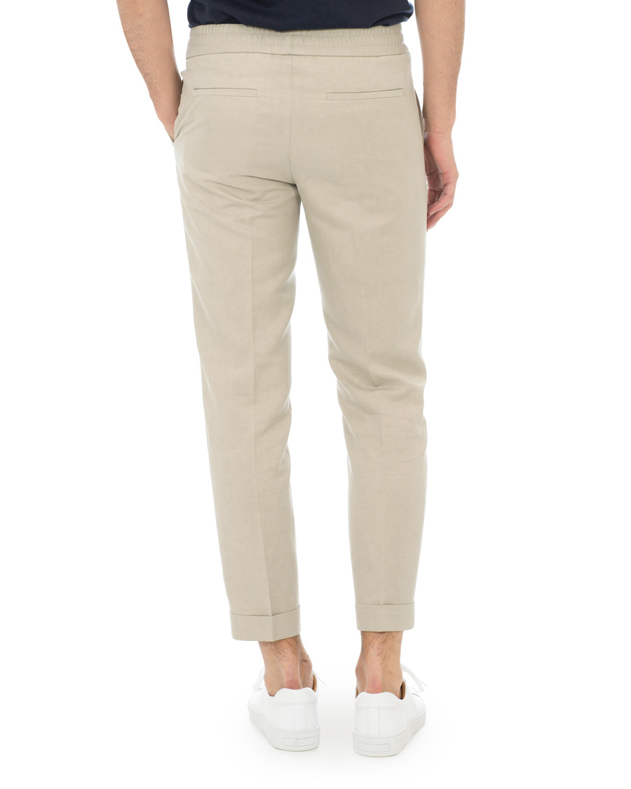 Heren | Broeken | Filippa K | Terry Cropped Linen Slacks Khaki
