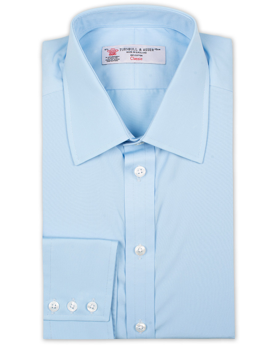 Homme | Chemises | Turnbull & Asser | Regular Fit T&A Collar Poplin Shirt Light Blue