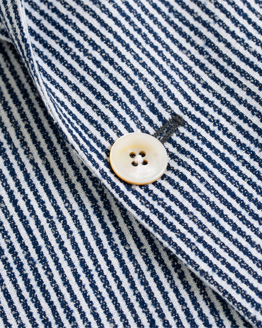 Homme | Blazers | Boglioli | K Jacket Wool/Cotton Seersucker Blazer Blue/White