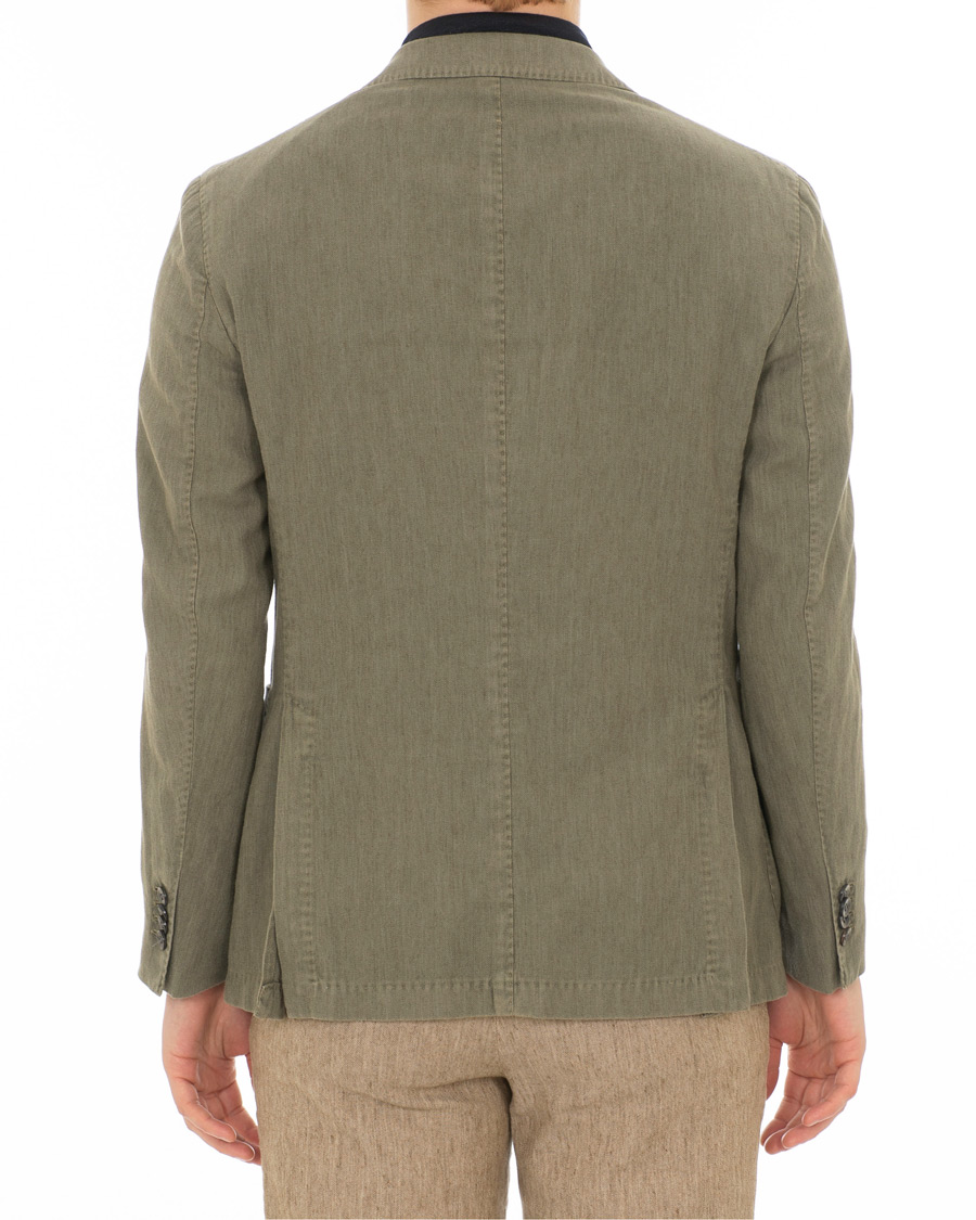 Heren | Blazers | Boglioli | K Jacket Cotton/Linen Herringbone Blazer Green